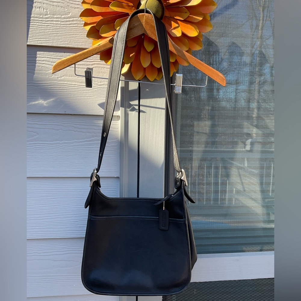 Vintage Coach Legacy Black Leather Shoulder Bag - Picture 1 of 13
